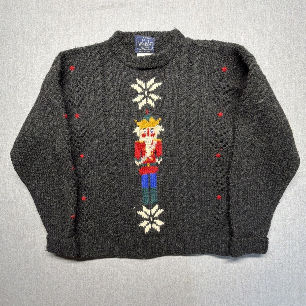 Vintage Woolrich Wool‎ Nutcracker Sweater Women's Size Medium Christmas